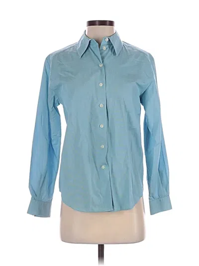 Pre-owned Talbots Long Sleeve Button Down Shirt In Blue