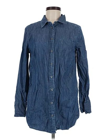 Pre-owned Talbots Long Sleeve Button Down Shirt In Blue