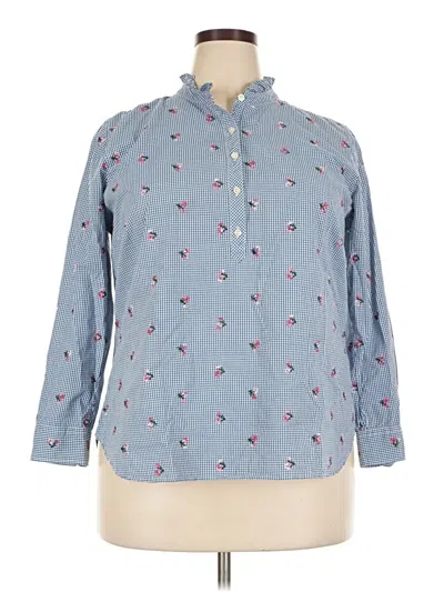 Pre-owned Talbots Long Sleeve Button Down Shirt In Blue