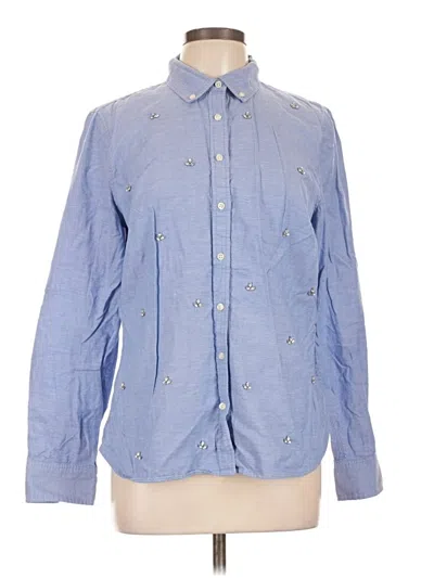 Pre-owned Talbots Long Sleeve Button Down Shirt In Blue