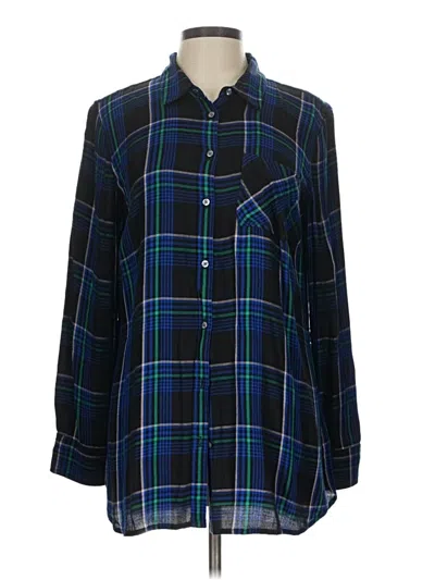 Pre-owned Talbots Long Sleeve Button Down Shirt In Blue