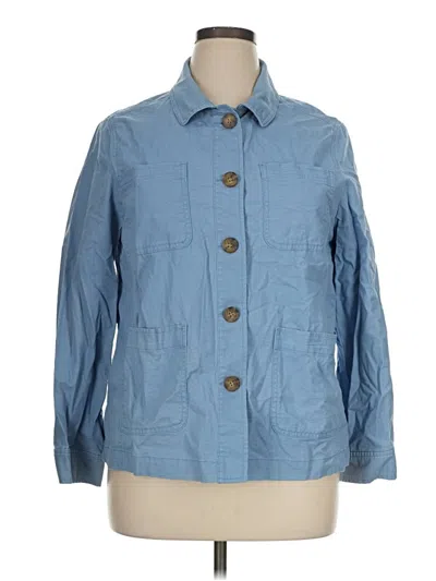 Pre-owned Talbots Long Sleeve Button Down Shirt In Blue