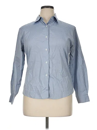 Pre-owned Talbots Long Sleeve Button Down Shirt In Blue