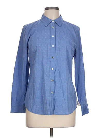 Pre-owned Talbots Long Sleeve Button Down Shirt In Blue