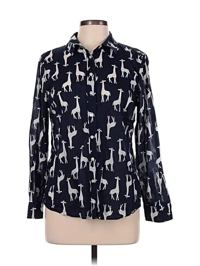 Pre-owned Talbots Long Sleeve Button Down Shirt In Blue