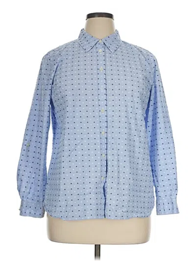 Pre-owned Talbots Long Sleeve Button Down Shirt In Blue