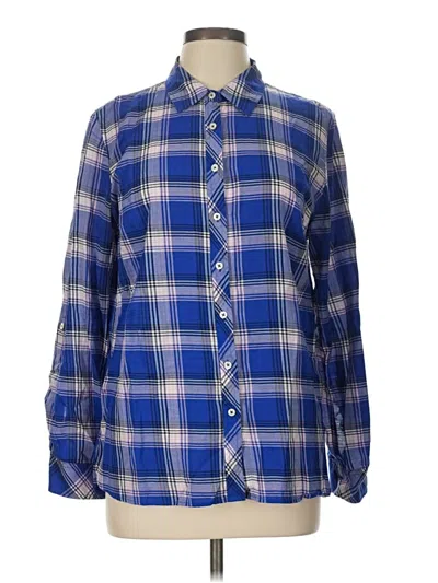 Pre-owned Talbots Long Sleeve Button Down Shirt In Blue