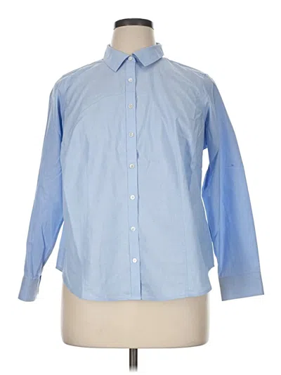 Pre-owned Talbots Long Sleeve Button Down Shirt In Blue