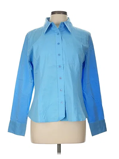 Pre-owned Talbots Long Sleeve Button Down Shirt In Blue