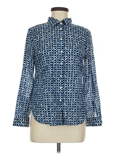 Pre-owned Talbots Long Sleeve Button Down Shirt In Blue