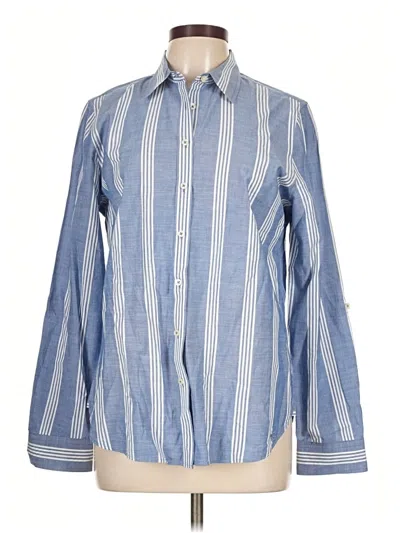 Pre-owned Talbots Long Sleeve Button Down Shirt In Blue