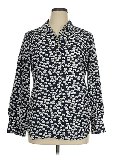 Pre-owned Talbots Long Sleeve Button Down Shirt In Blue