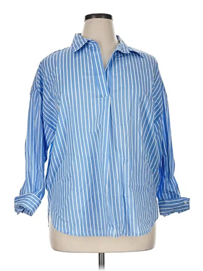 Pre-owned Talbots Long Sleeve Button Down Shirt In Blue