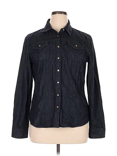 Pre-owned Talbots Long Sleeve Button Down Shirt In Blue