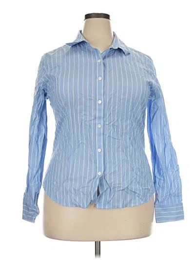 Pre-owned Talbots Long Sleeve Button Down Shirt In Blue