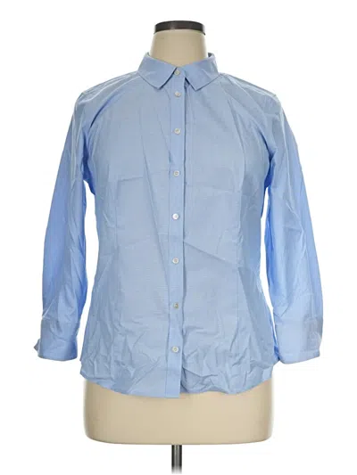 Pre-owned Talbots Long Sleeve Button Down Shirt In Blue