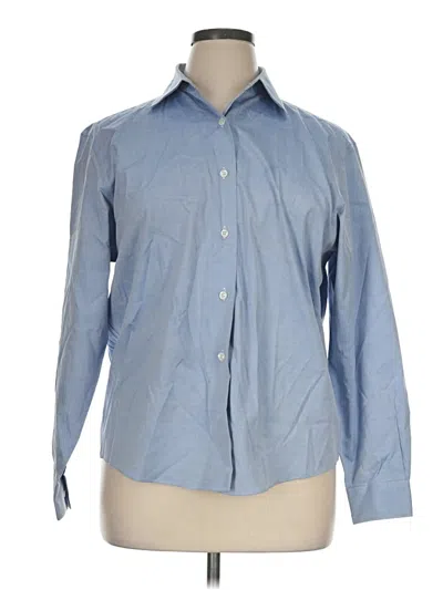 Pre-owned Talbots Long Sleeve Button Down Shirt In Blue