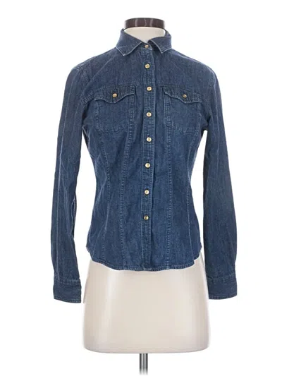 Pre-owned Talbots Long Sleeve Button Down Shirt In Blue