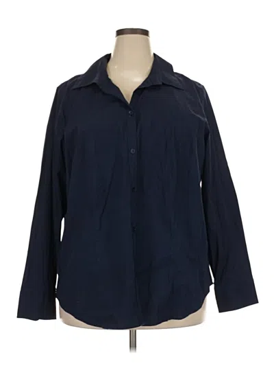 Pre-owned Talbots Long Sleeve Button Down Shirt In Blue