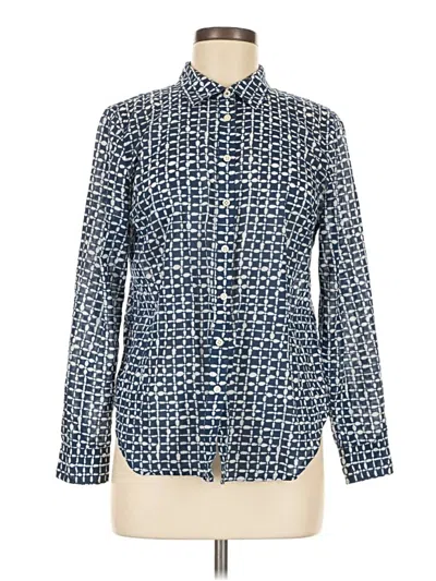 Pre-owned Talbots Long Sleeve Button Down Shirt In Blue