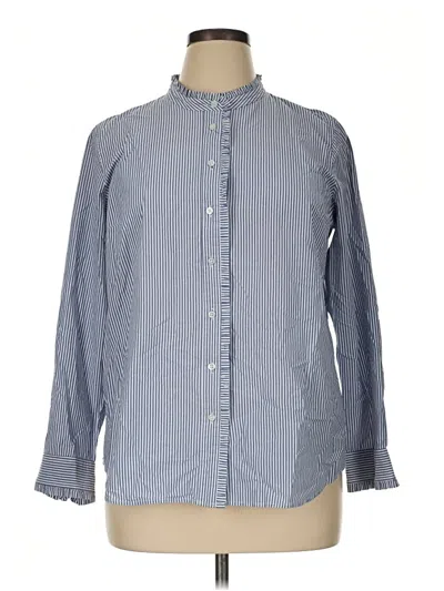 Pre-owned Talbots Long Sleeve Button Down Shirt In Blue