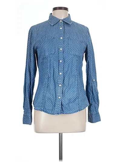 Pre-owned Talbots Long Sleeve Button Down Shirt In Blue