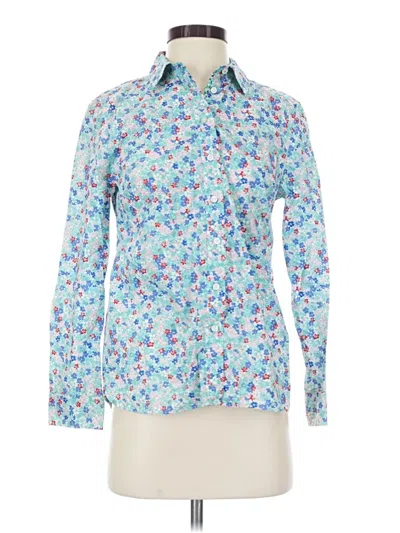 Pre-owned Talbots Long Sleeve Button Down Shirt In Blue