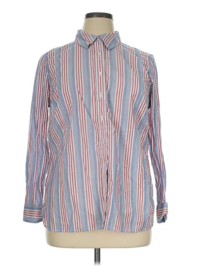 Pre-owned Talbots Long Sleeve Button Down Shirt In Blue
