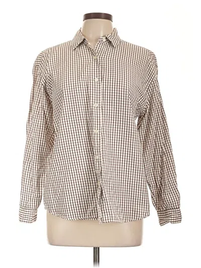 Pre-owned Talbots Long Sleeve Button Down Shirt In Brown