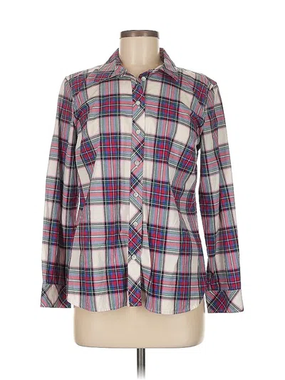 Pre-owned Talbots Long Sleeve Button Down Shirt In Burgundy