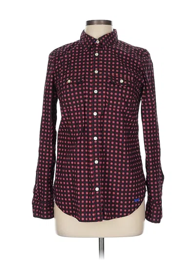 Pre-owned Talbots Long Sleeve Button Down Shirt In Burgundy