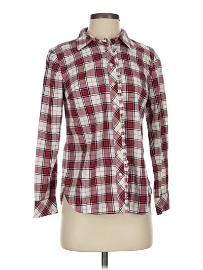 Pre-owned Talbots Long Sleeve Button Down Shirt In Burgundy