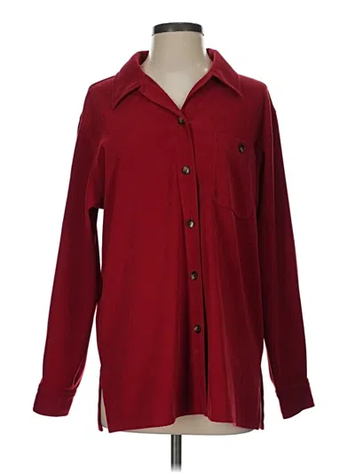 Pre-owned Talbots Long Sleeve Button Down Shirt In Burgundy
