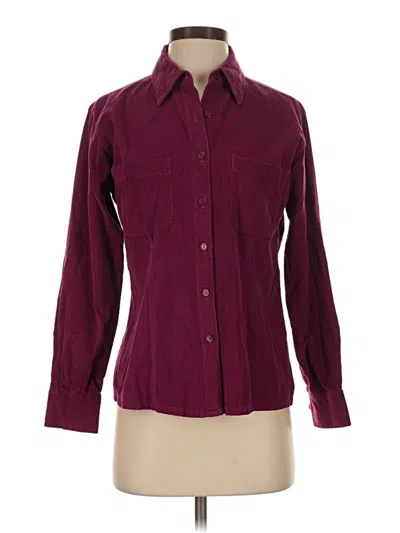 Pre-owned Talbots Long Sleeve Button Down Shirt In Burgundy
