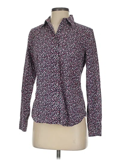 Pre-owned Talbots Long Sleeve Button Down Shirt In Burgundy