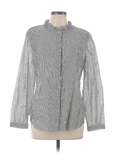 Pre-owned Talbots Long Sleeve Button Down Shirt In Gray