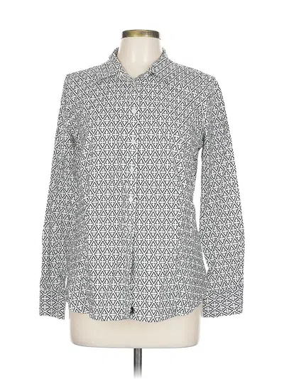 Pre-owned Talbots Long Sleeve Button Down Shirt In Gray