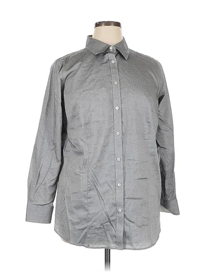 Pre-owned Talbots Long Sleeve Button Down Shirt In Gray