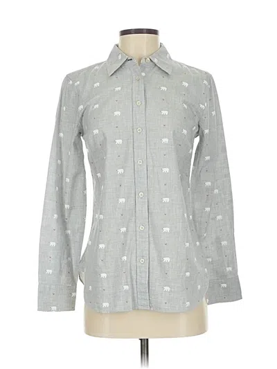 Pre-owned Talbots Long Sleeve Button Down Shirt In Gray