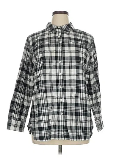 Pre-owned Talbots Long Sleeve Button Down Shirt In Gray