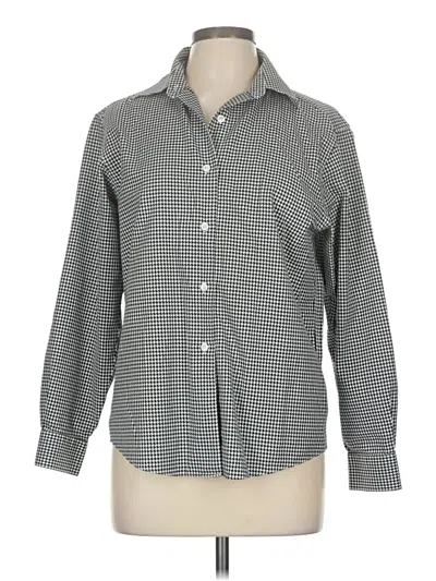 Pre-owned Talbots Long Sleeve Button Down Shirt In Gray