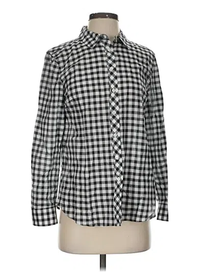 Pre-owned Talbots Long Sleeve Button Down Shirt In Gray