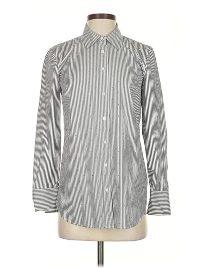 Pre-owned Talbots Long Sleeve Button Down Shirt In Gray