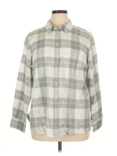 Pre-owned Talbots Long Sleeve Button Down Shirt In Gray