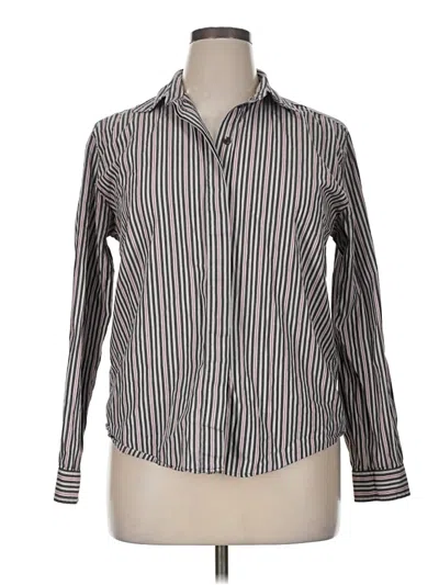 Pre-owned Talbots Long Sleeve Button Down Shirt In Gray
