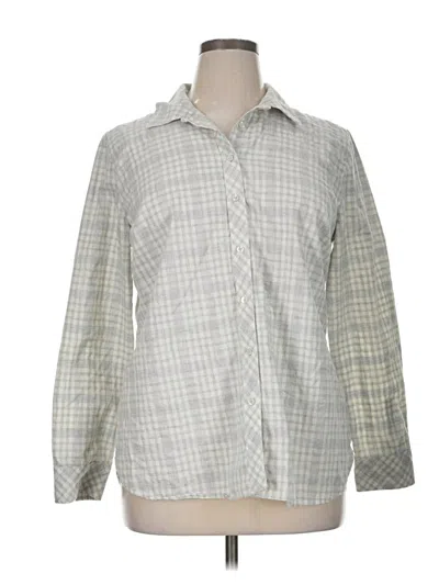 Pre-owned Talbots Long Sleeve Button Down Shirt In Gray
