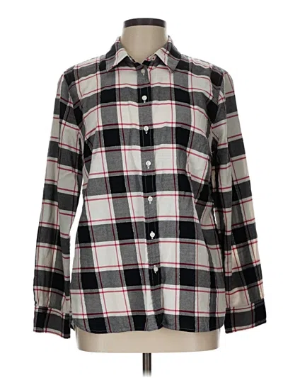Pre-owned Talbots Long Sleeve Button Down Shirt In Gray