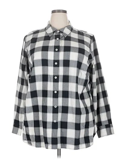 Pre-owned Talbots Long Sleeve Button Down Shirt In Gray