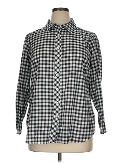 Pre-owned Talbots Long Sleeve Button Down Shirt In Gray