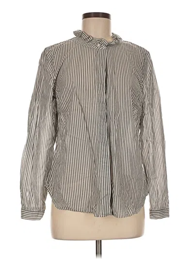 Pre-owned Talbots Long Sleeve Button Down Shirt In Gray
